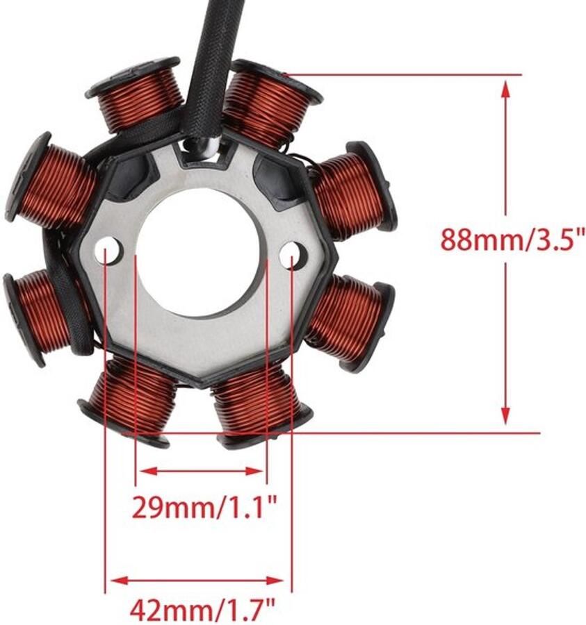 Dailygoods- Stator Vervanging Geschikt voor 8 Coil 4 Draad