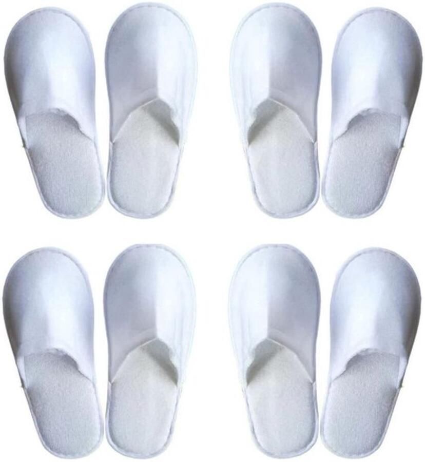 Badstofslippers 4 Paar Antislip Huisslippers Gastenhuisschoenen Hotelpantoffels Lichtgewicht Antibacterieel Materiaal Pantoffels