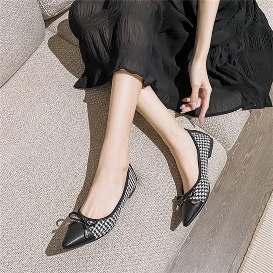 Dailygoody Ballerina Schoenen Elegante Flats Zwart Slip On Dames Schoenen