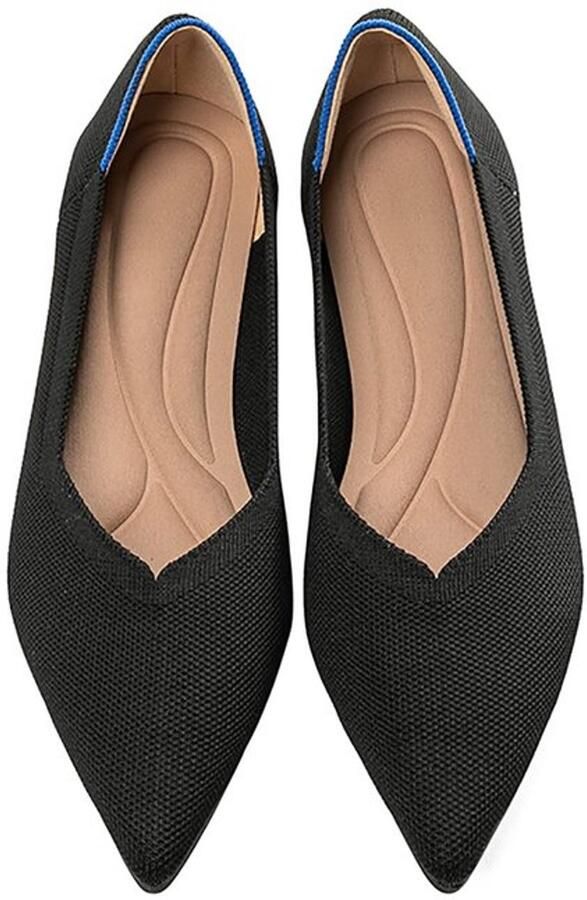 Allecto Casual Elegante Schoenen Dames Ballet Flats Zwart Beige