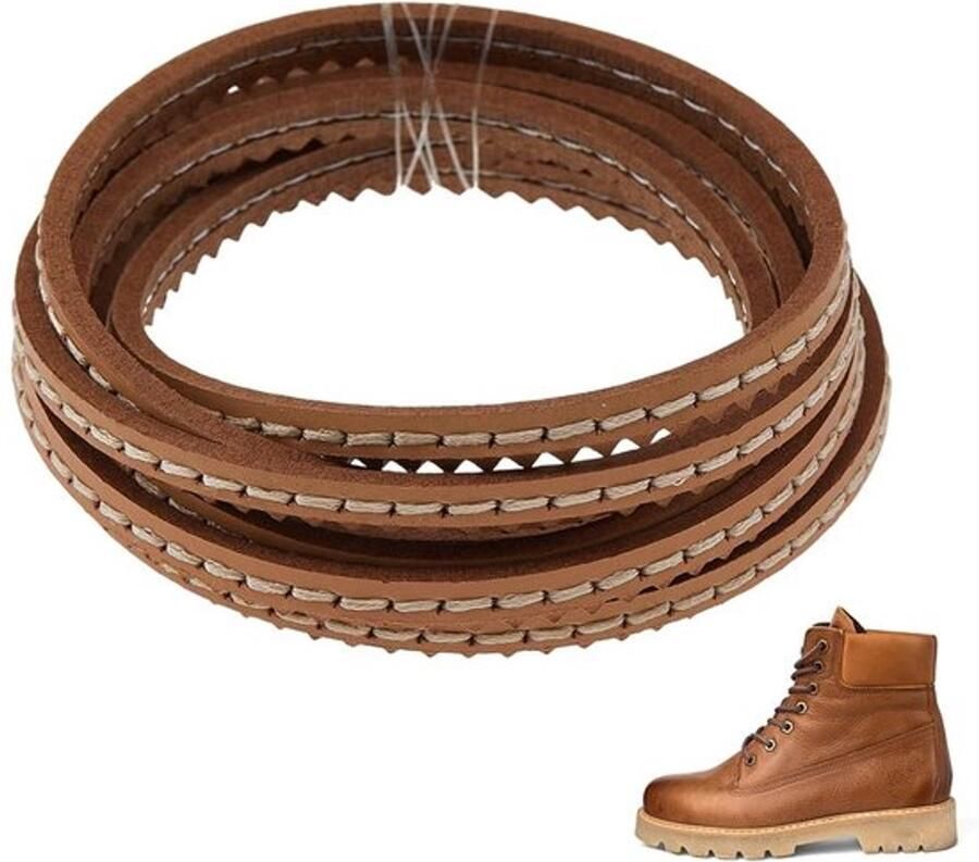 Dailygoody Schoenaccessoires: leren koord 2 meter camel