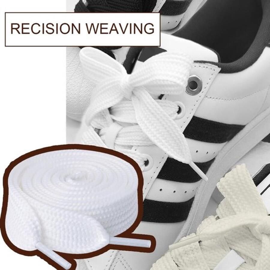 Dailygoody Witte veterschoenen Gym- en hardloopschoenen 20 mm breed