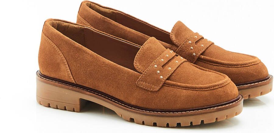 Damart Amortyl mocassins met studded details Dames Bruin