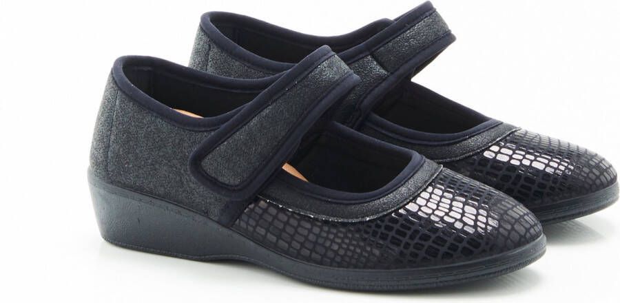 Damart Ballerina met stretch en velcro-sluiting Dames Zwart