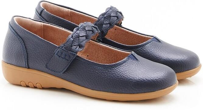 Damart Amortyl gevlochten babies met klittenband Dames Blauw