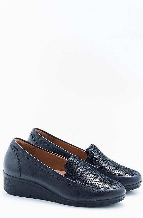 Damart Amortyl mocassins met sleehak Dames Zwart
