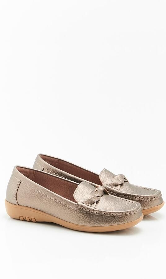 Damart Amortyl mocassins van generfd leer Dames Grijs