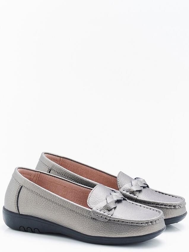 Damart Amortyl mocassins van generfd leer Dames Zilverkl
