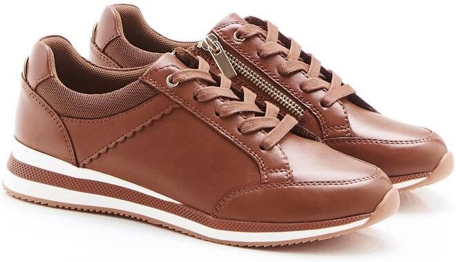 Damart Amortyl sneakers met zigzagmotief Dames Bruin
