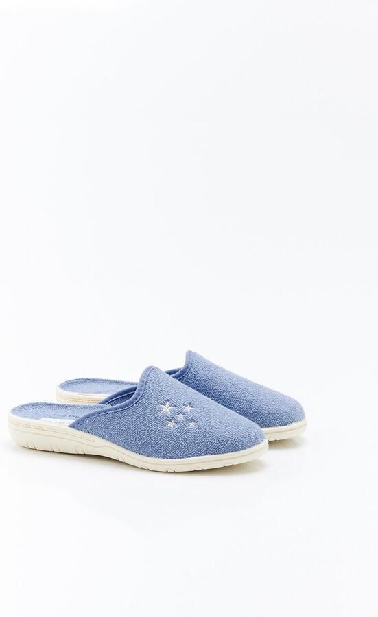 Damart Badstoffen muiltjes Dames Blauw