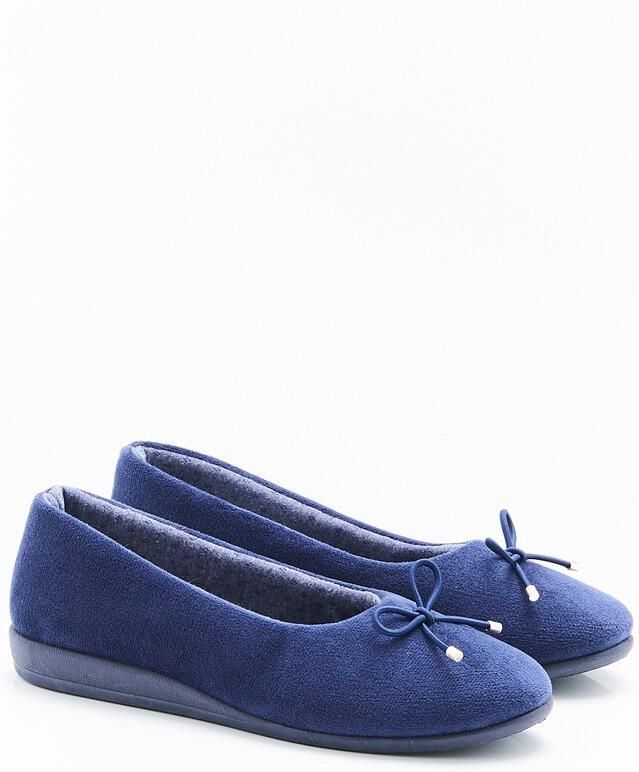 Damart Ballerina's velours sleehak Dames Blauw