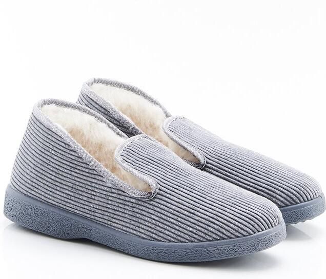Damart Charentaise pantoffels met ruit of effen Thermolactyl Dames Grijs