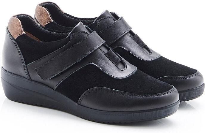 Damart Derby's met sleehak en klittenbandsluiting Amortyl Dames Zwart