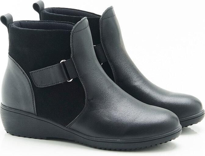 Damart Enkellaarzen klittenband Thermolactyl Dames Zwart