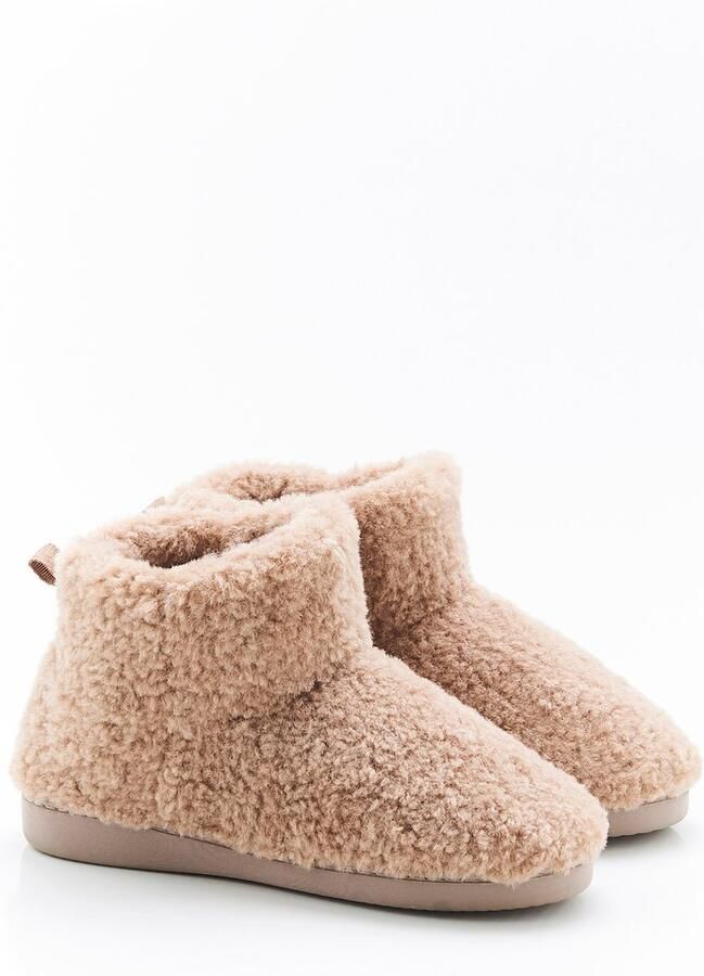 Damart Hoge thermolactyl pantoffels Dames Beige