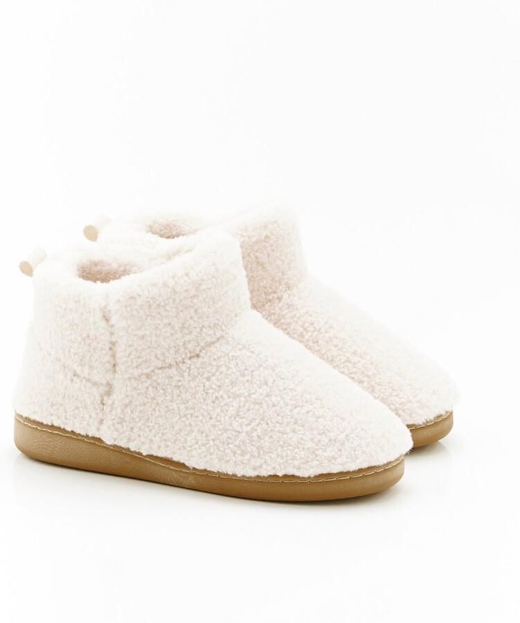 Damart Hoge thermolactyl pantoffels Dames Wit