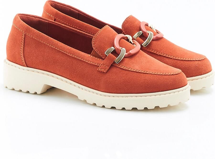 Damart Mocassin met siersteek en getande zool Amortyl Dames Roze