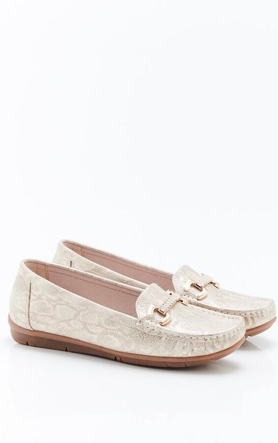 Damart Mocassins met dierenmotief Dames Geel