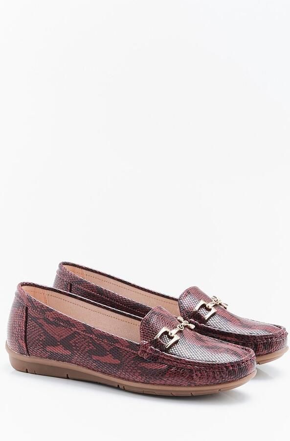 Damart Mocassins met dierenprint Dames Rood