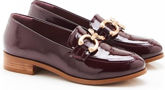 Damart Mocassins met zilverkleurige ketting Dames Rood