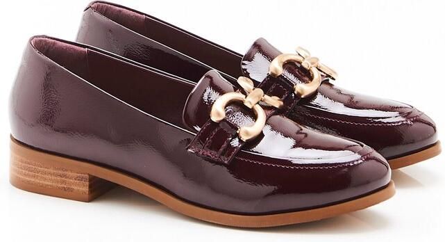 Damart Mocassins met zilverkleurige ketting Dames Rood