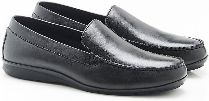Damart Mocassins van grof leer Heren Zwart