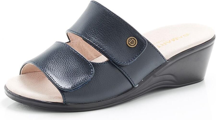 Damart Muiltje in kalfsleder opent volledig Dames Blauw