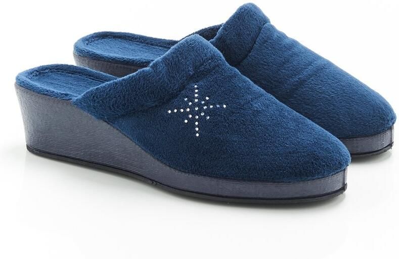 Damart Muiltje in velours met stras Dames Blauw