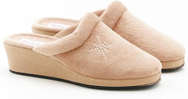 Damart Muiltjes met mooie stras Dames Bruin