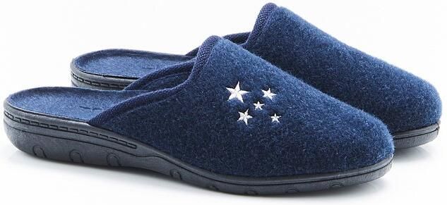 Damart Muiltjes met viltlook Dames Blauw