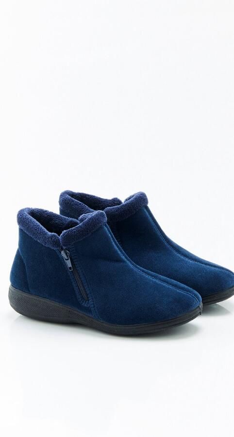 Damart Pantoffel met ritsen Dames Blauw