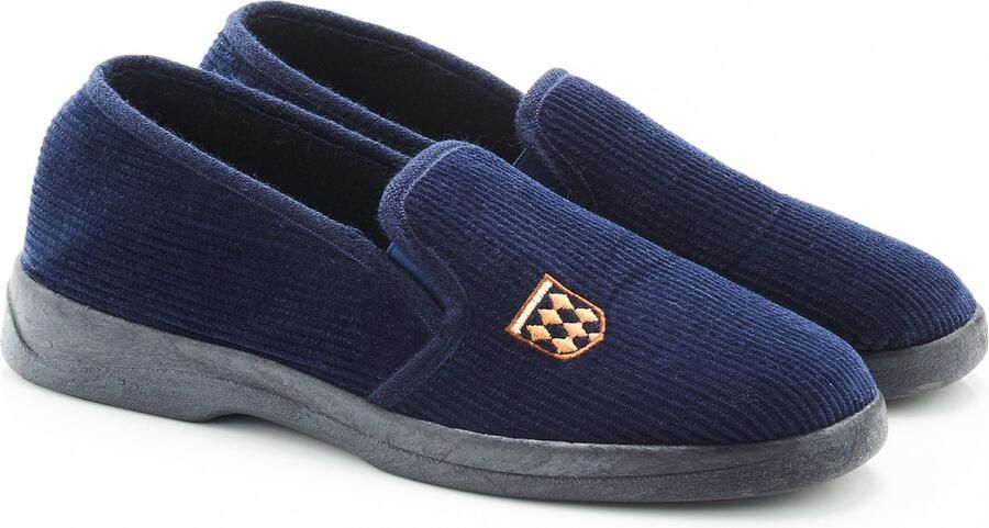 Damart Pantoffels Charentaise ribfluweel Heren Blauw