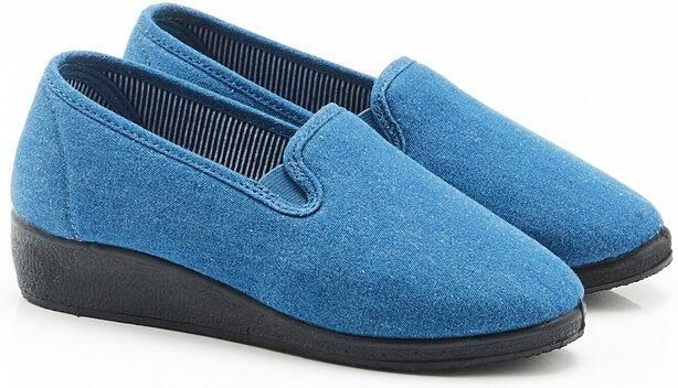 Damart Pantoffels met denim-effect Dames Blauw