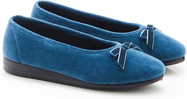 Damart Pantoffels met fluweellook Dames Blauw