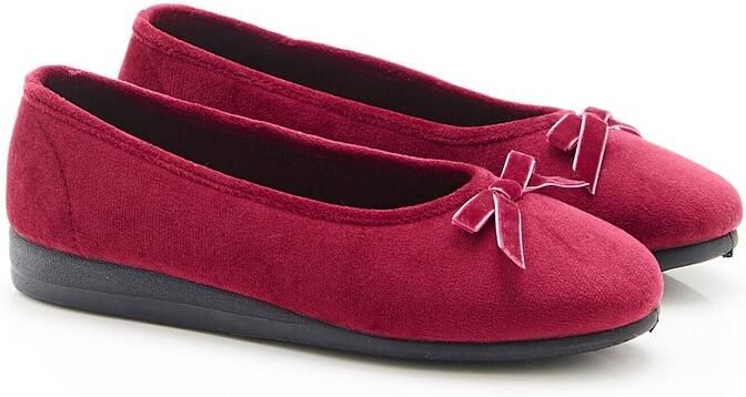 Damart Pantoffels met fluweellook Dames Rood