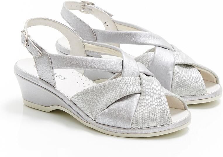 Damart Sandalen met California Piedical structuur Dames Zilverkl