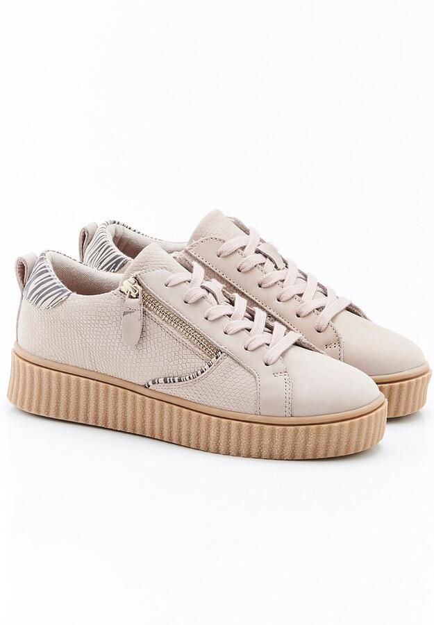 Damart Sneakers leer reliëf Amortyl Dames Bruin