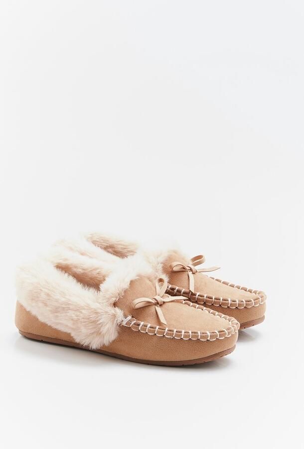 Damart Thermolactyl pantoffels met etnische stijl Dames Bruin