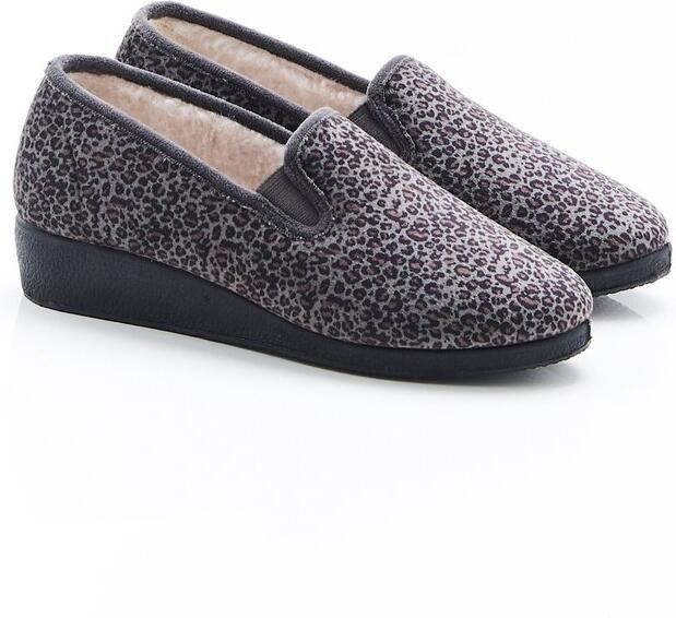 Damart Thermolactyl pantoffels van velours Dames Grijs