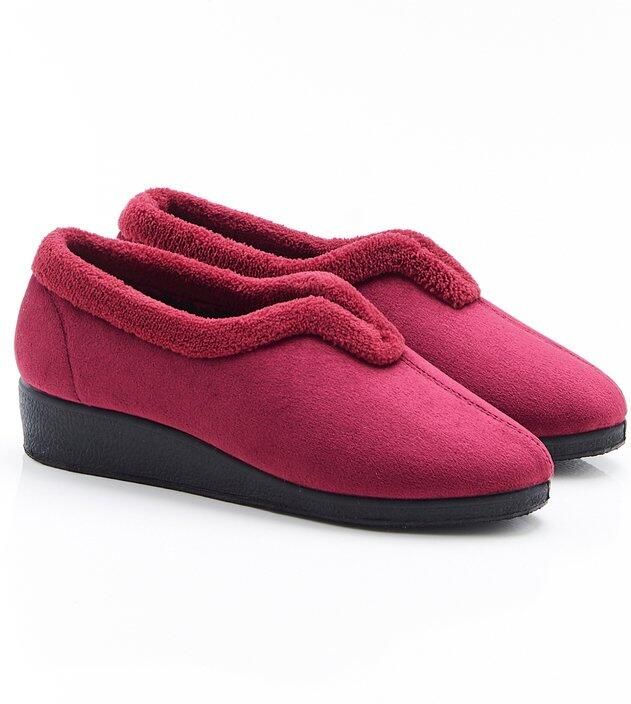 Damart Thermolactyl pantoffels van velours Dames Rood