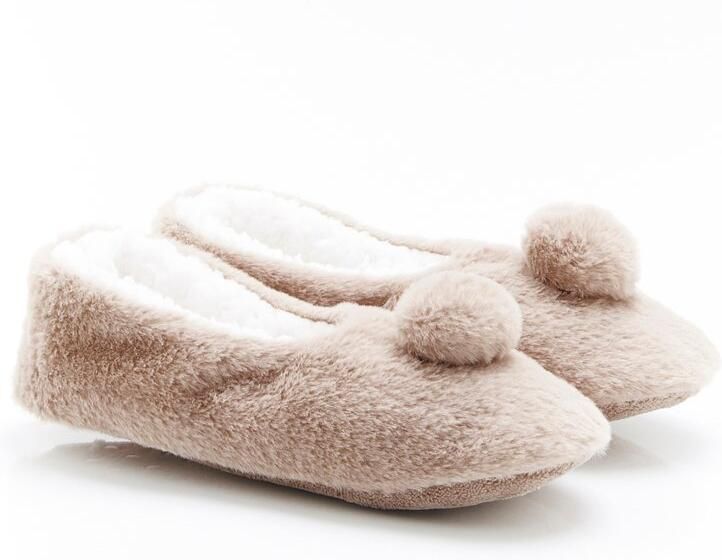 Damart Zachte thermolactyl pantoffels Dames Beige