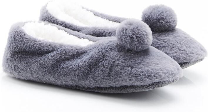 Damart Zachte thermolactyl pantoffels Dames Grijs