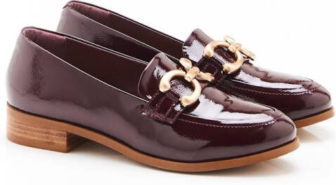 Damart Mocassins met zilverkleurige ketting Dames Rood