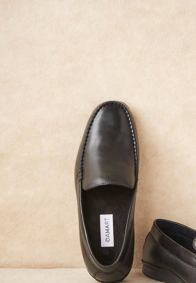 Damart Mocassins van grof leer Heren Zwart