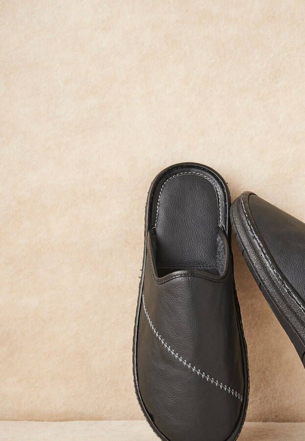 Damart Muiltjes van generfd leer Mannen Zwart