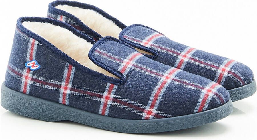 Damart Pantoffels Charentaise ruit of effen Thermolactyl Heren Blauw