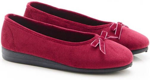 Damart Pantoffels met fluweellook Dames Rood