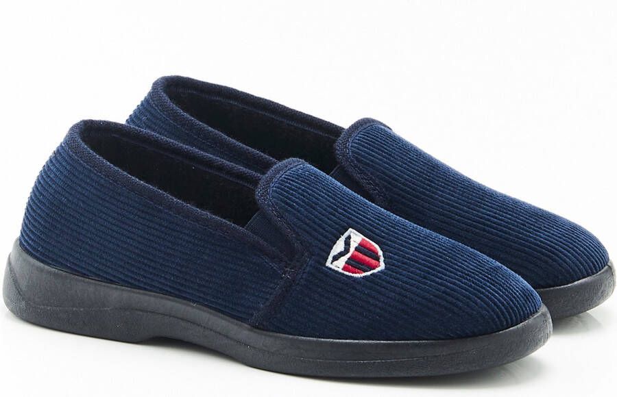 Damart Pantoffels van ribfluweel Heren Blauw