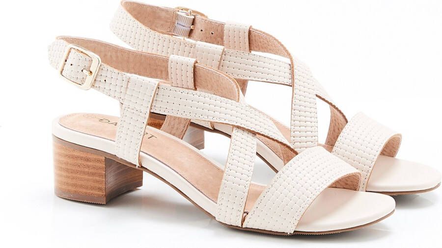 Damart Sandaal met hak kalfsleder Dames Beige