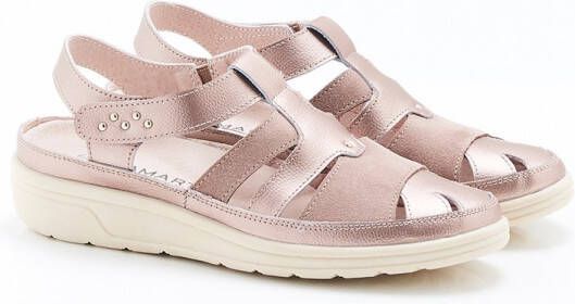 Damart Sandalen met open neus gemaakt van twee materialen Dames Roze